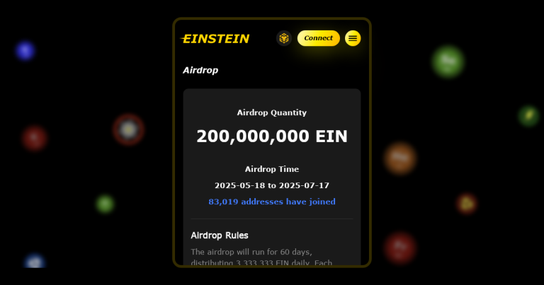 Ne manquez pas l&rsquo;airdrop Einstein.Game ! Gagnez des jetons gratuits !